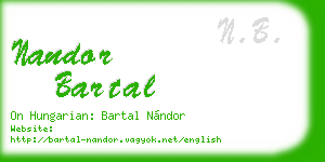 nandor bartal business card