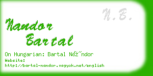 nandor bartal business card